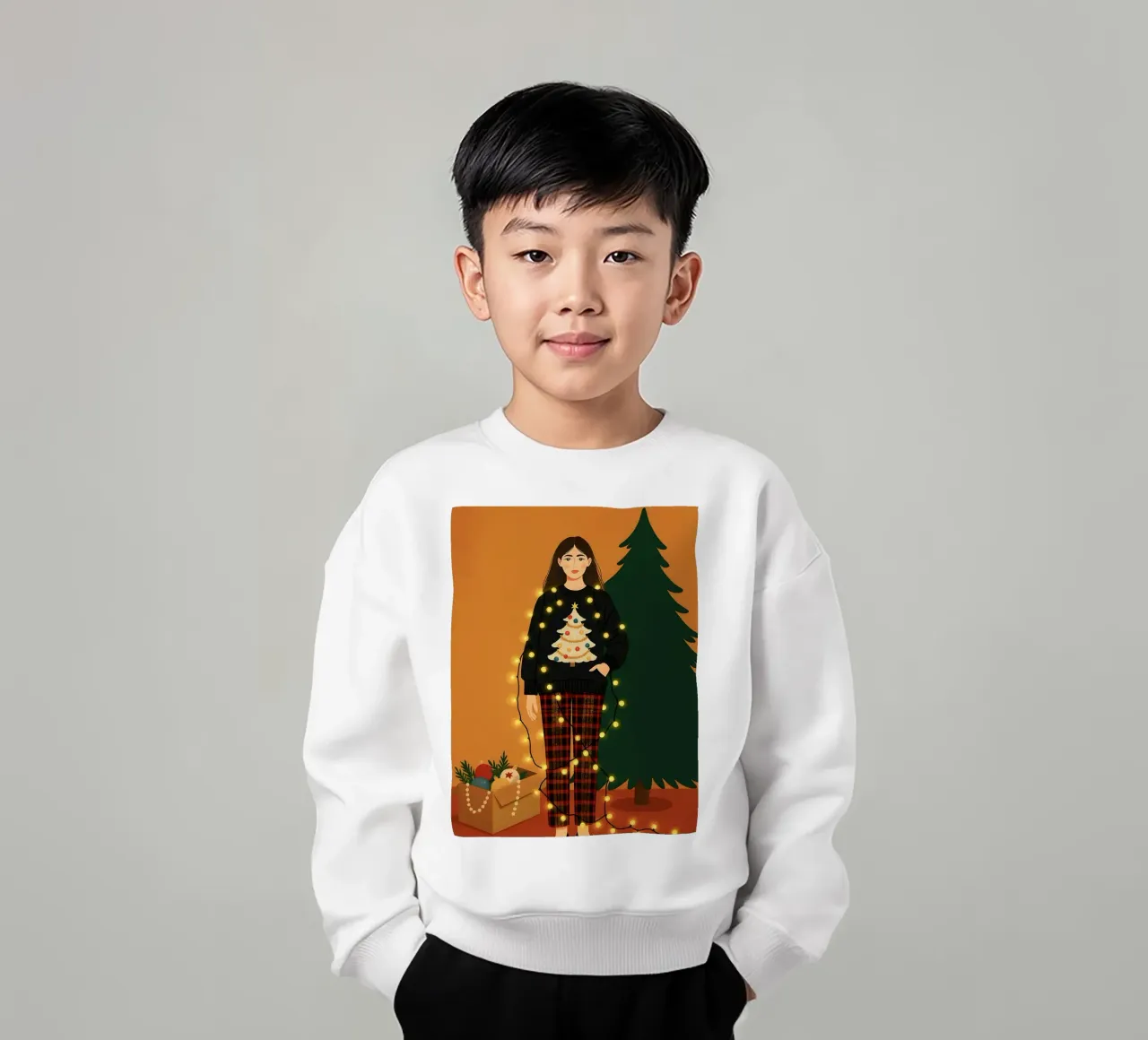 DECORARE L'ALBERO DI NATALE felpa bambino da CHRISTMAS ART