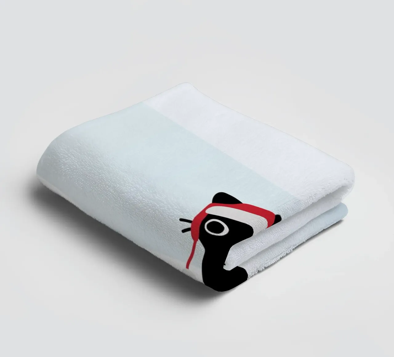 Cat & Worm #2 towel by Hightown Design