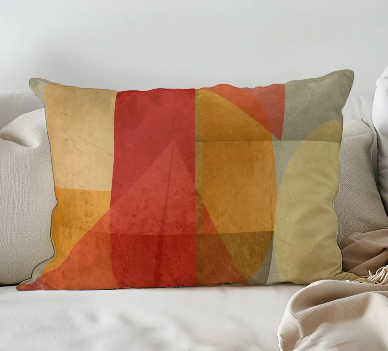 Abstract composition in red and yellow cuscino da MirimoART