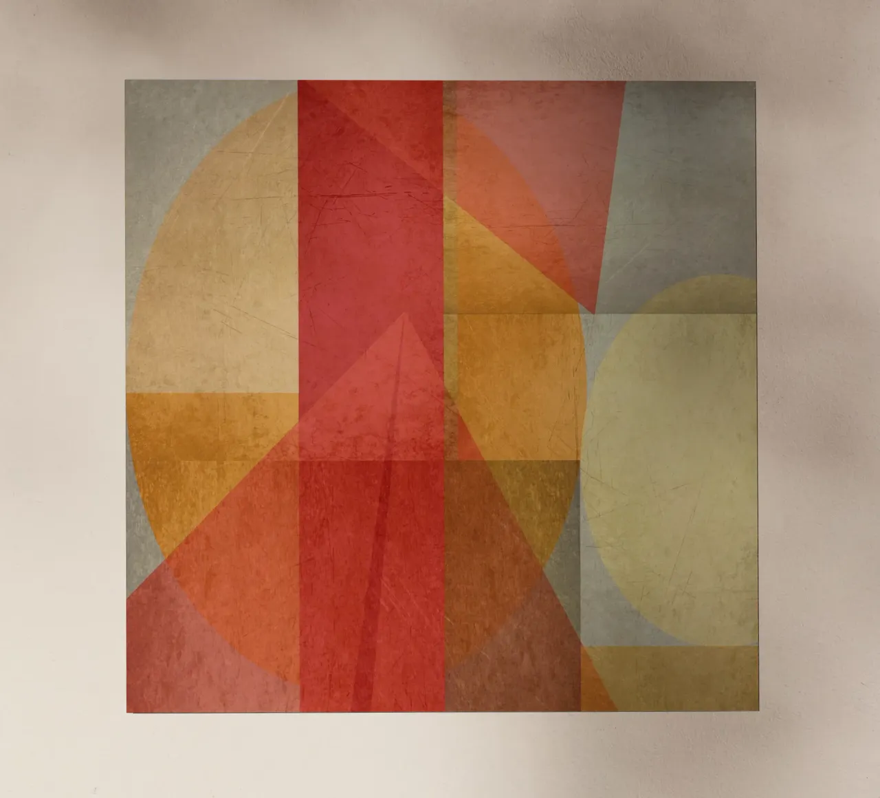Abstract composition in red and yellow pellicola backlit da MirimoART