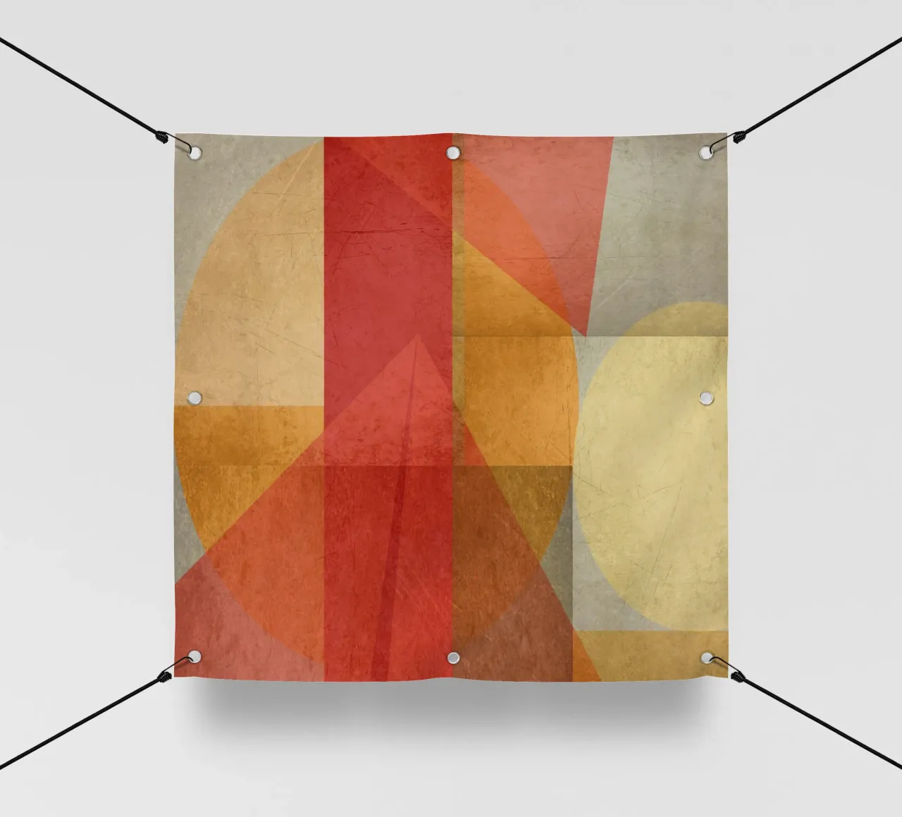 Abstract composition in red and yellow PVC Plane von MirimoART