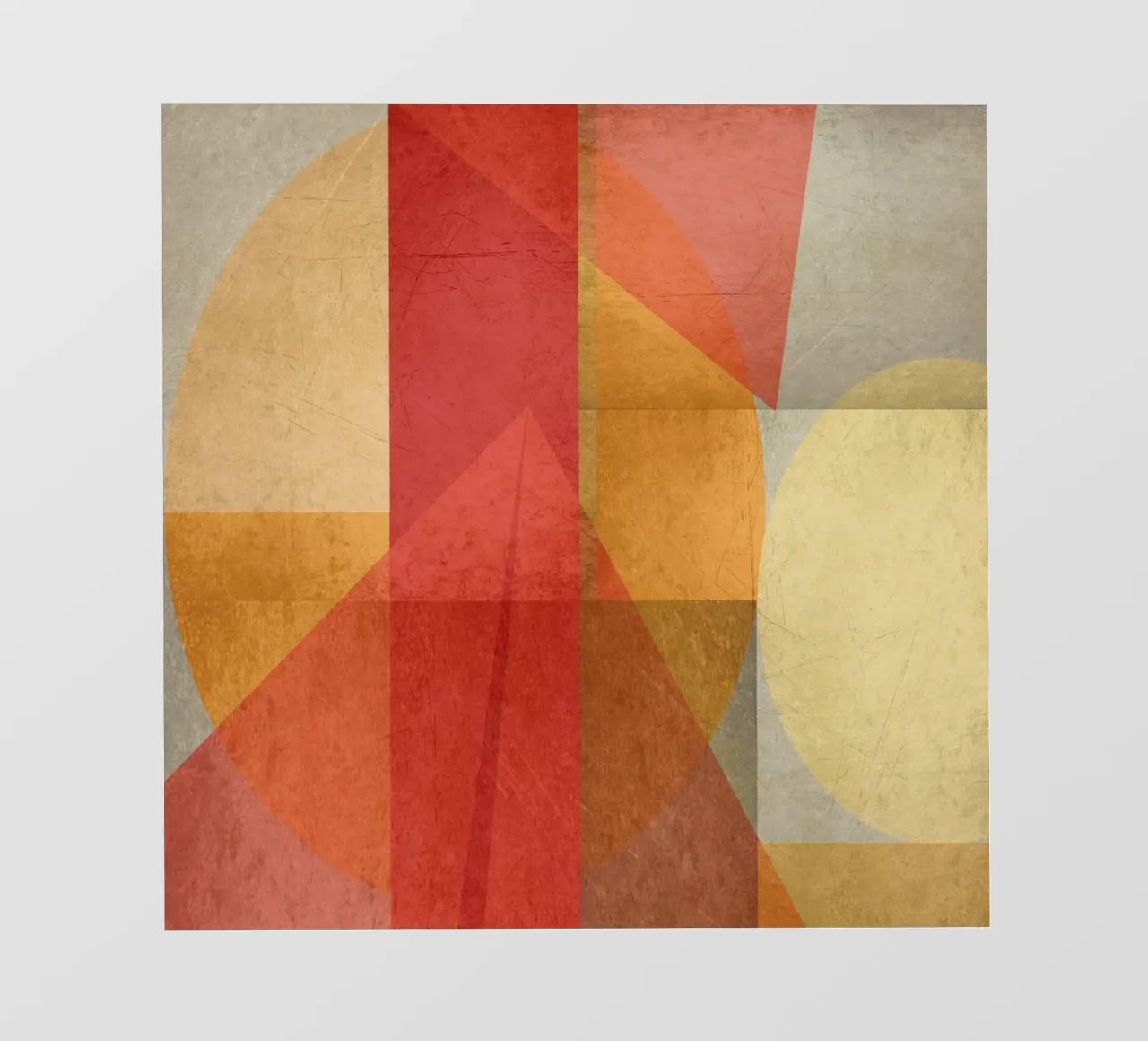 Abstract composition in red and yellow PVC Plane von MirimoART