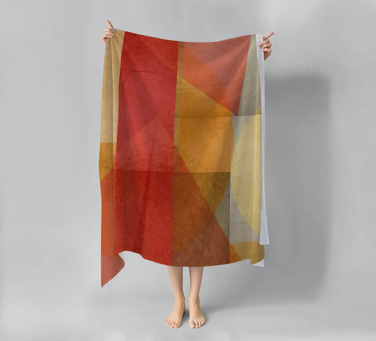 Abstract composition in red and yellow Strandtuch von MirimoART