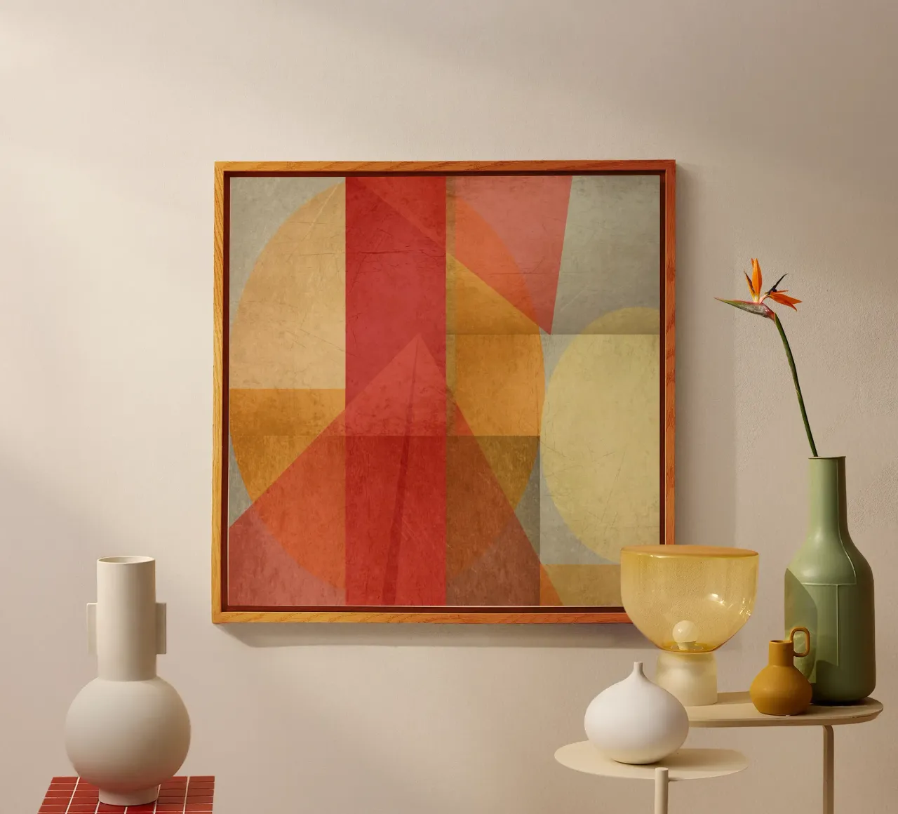 Abstract composition in red and yellow metacrilato de MirimoART