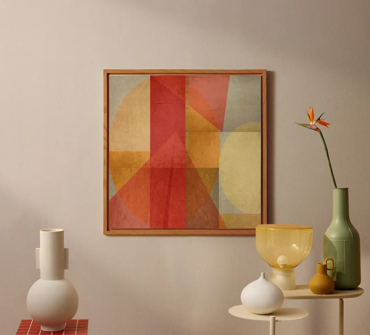 Abstract composition in red and yellow alluminio dibond da MirimoART