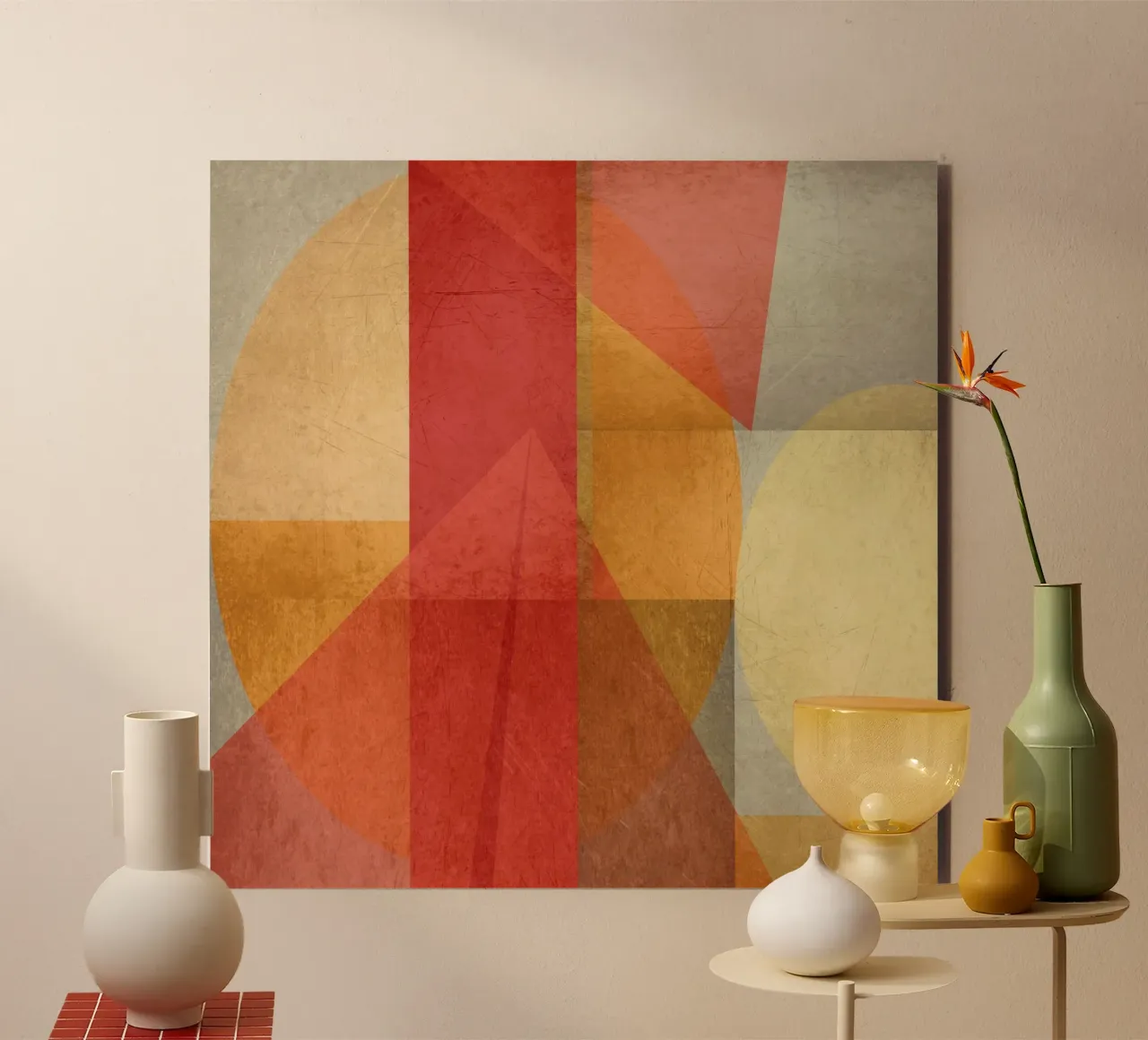 Abstract composition in red and yellow alluminio dibond da MirimoART