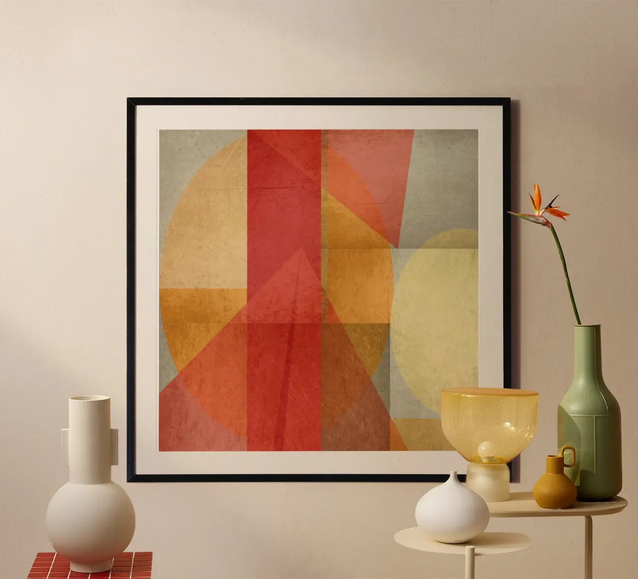 Abstract composition in red and yellow Hahnemühle von MirimoART