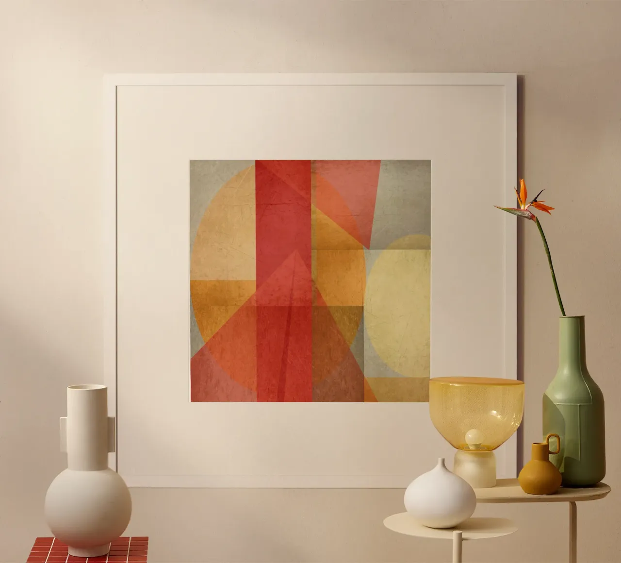 Abstract composition in red and yellow Hahnemühle von MirimoART