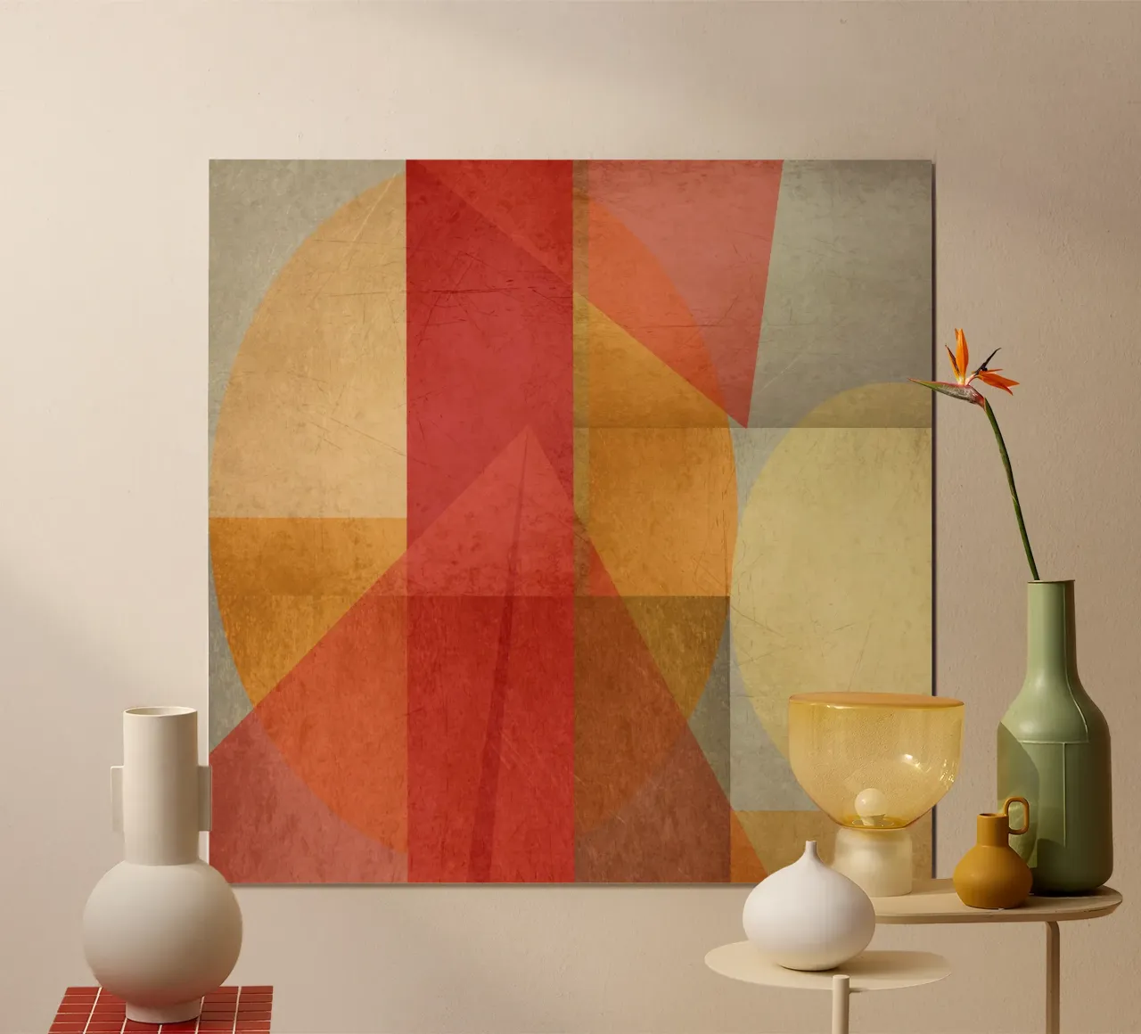 Abstract composition in red and yellow Hahnemühle von MirimoART