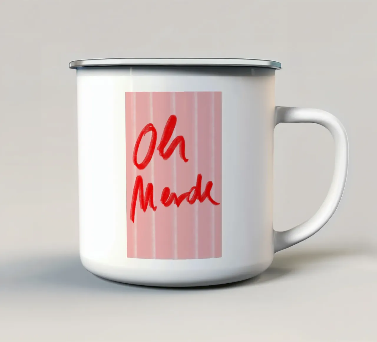 oh merde tazza in smalto da Hej Ibiza by Ute Arnold