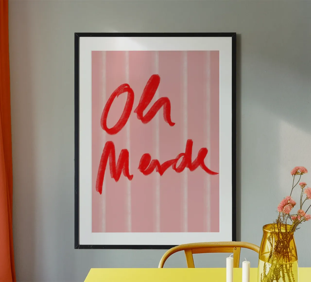 oh merde poster con telaio in legno da Hej Ibiza by Ute Arnold