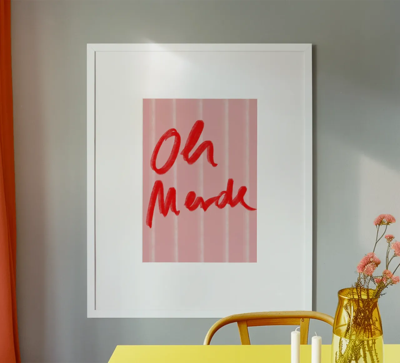 oh merde poster con telaio in legno da Hej Ibiza by Ute Arnold