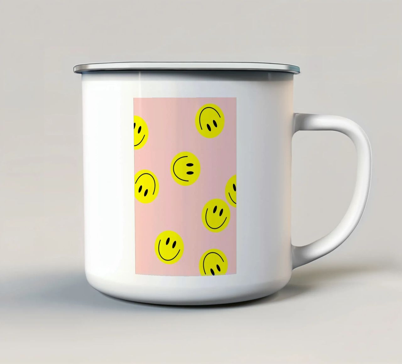 smiley flying Emaille Tasse von Hej Ibiza by Ute Arnold