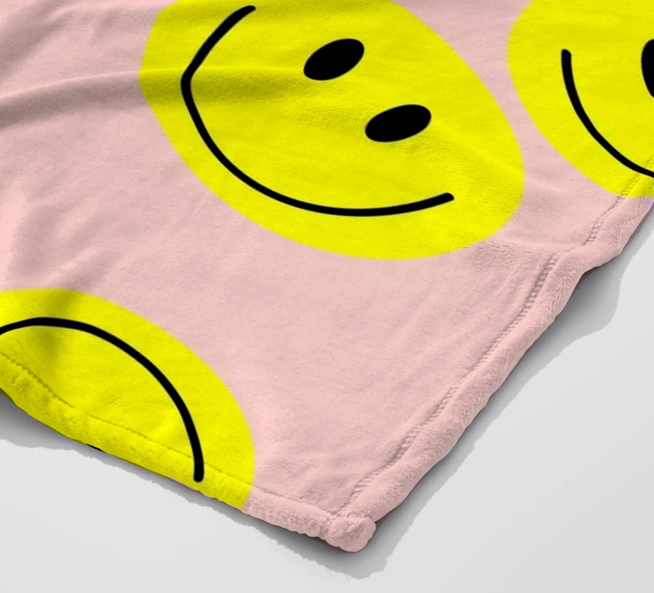 smiley flying fleece blanket by Hej Ibiza by Ute Arnold