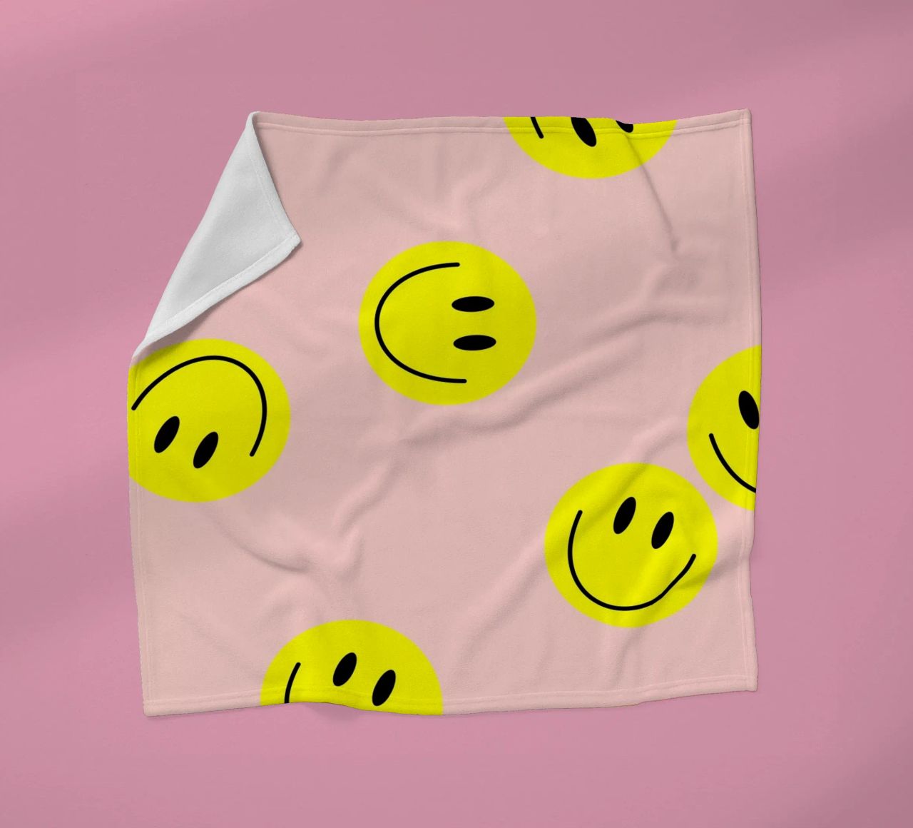 smiley flying fleece blanket by Hej Ibiza by Ute Arnold