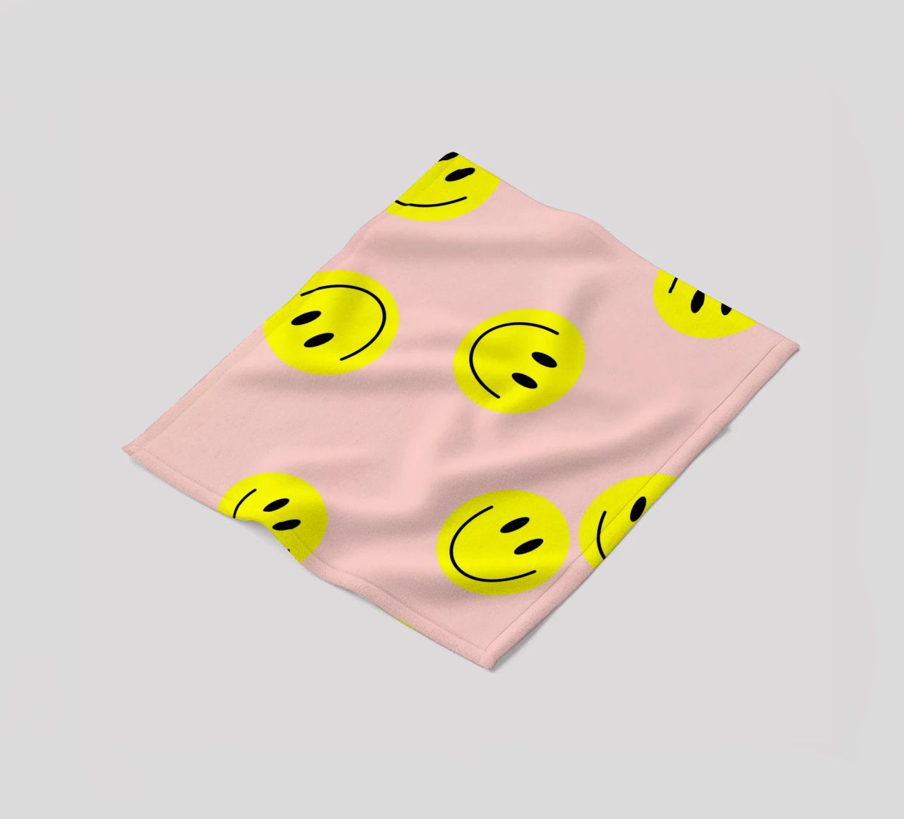smiley flying fleece blanket by Hej Ibiza by Ute Arnold