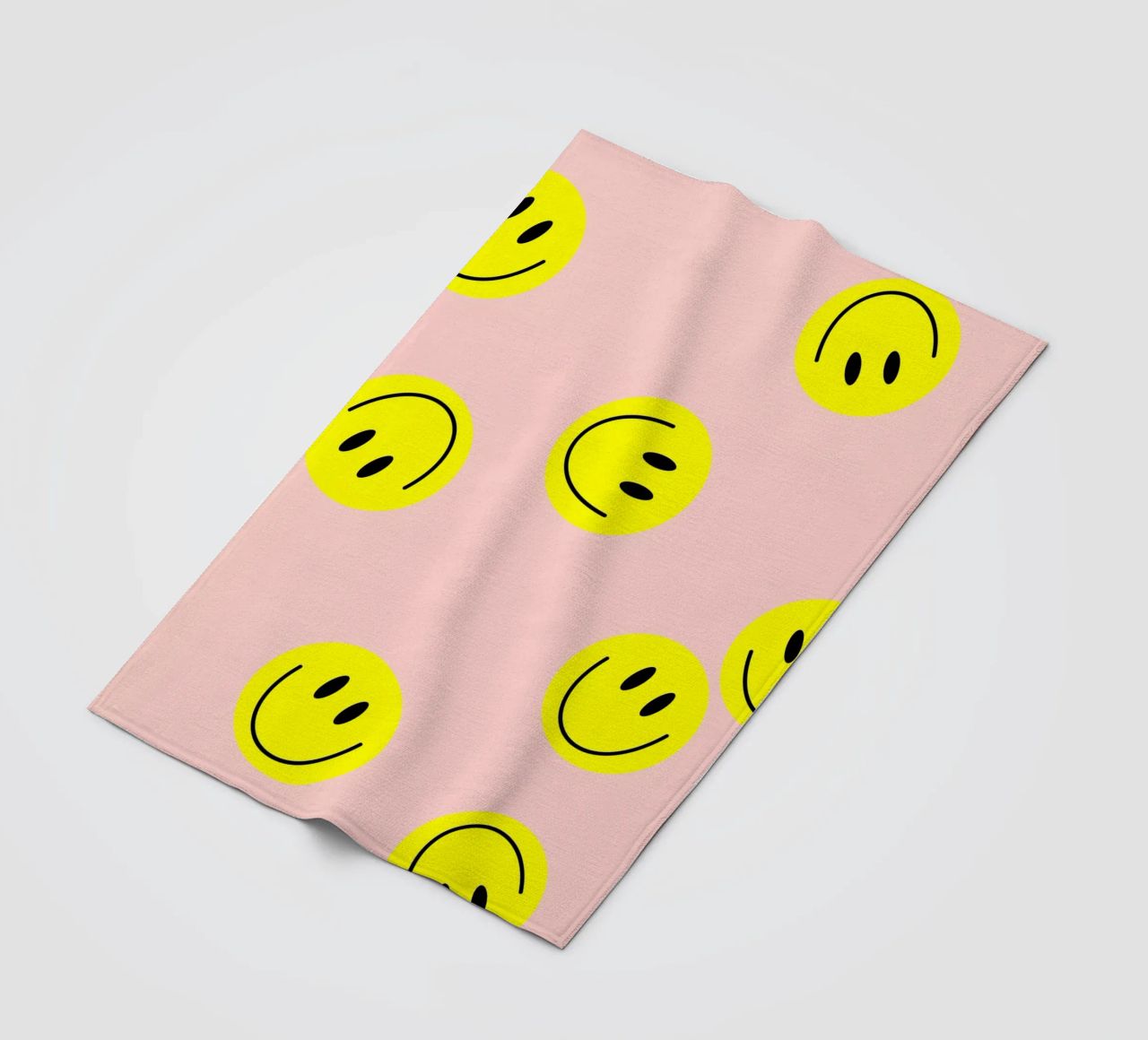 smiley flying fleece blanket by Hej Ibiza by Ute Arnold