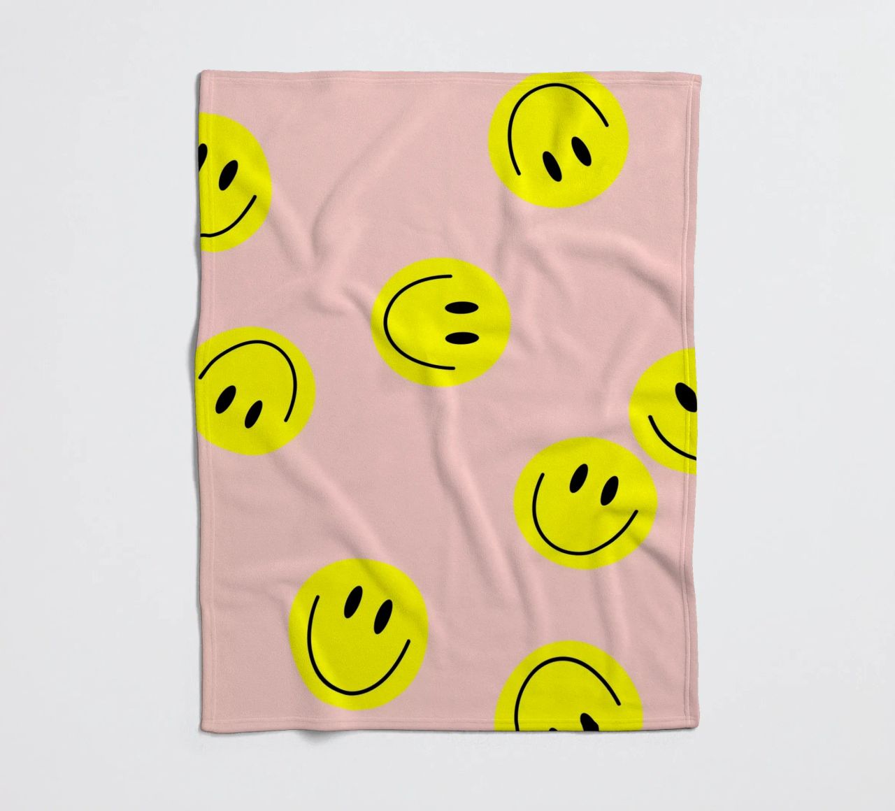 smiley flying fleece blanket by Hej Ibiza by Ute Arnold
