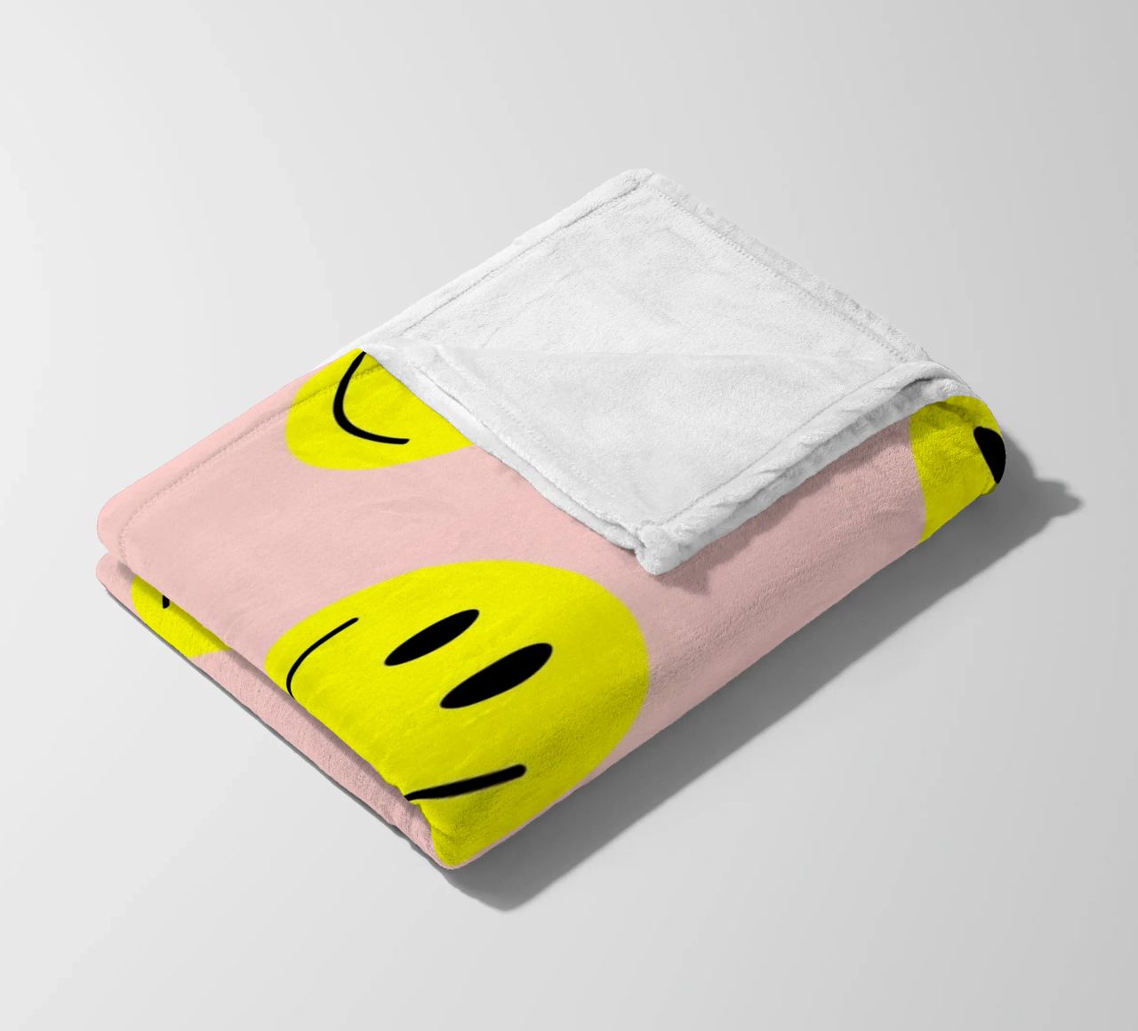 smiley flying fleece blanket by Hej Ibiza by Ute Arnold