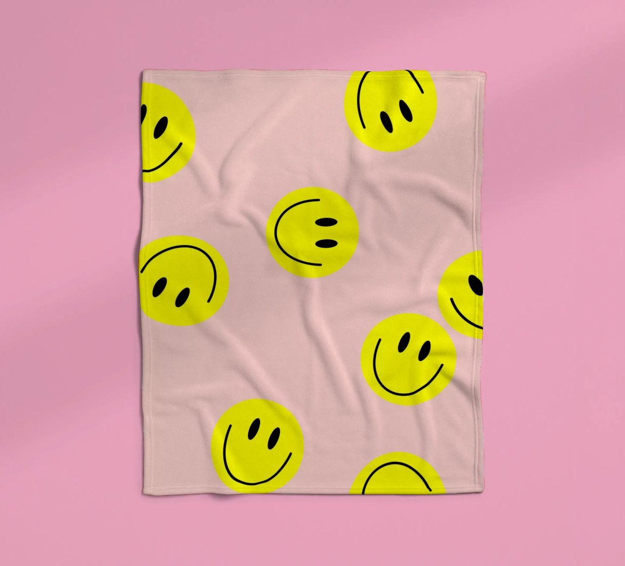 smiley flying fleece blanket by Hej Ibiza by Ute Arnold