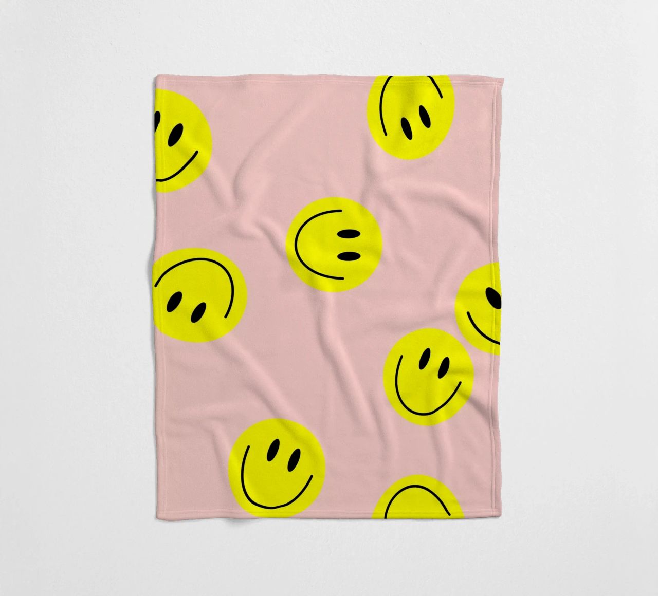 smiley flying fleece blanket by Hej Ibiza by Ute Arnold