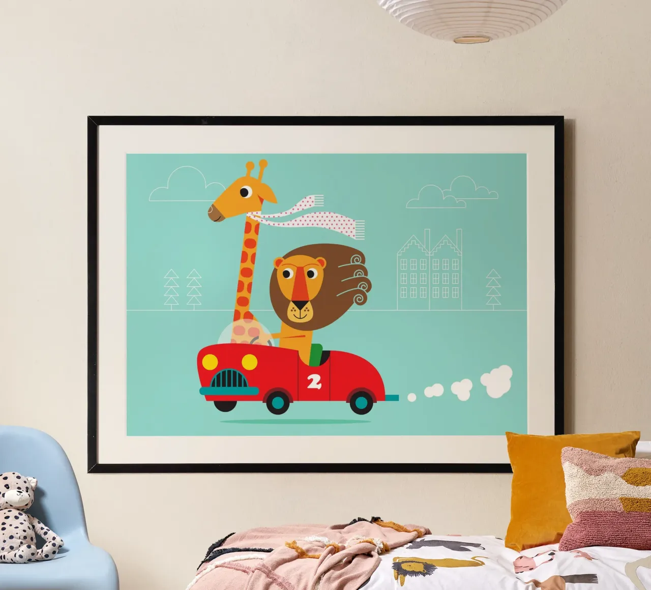 Leone e giraffa poster da Looks n Brains