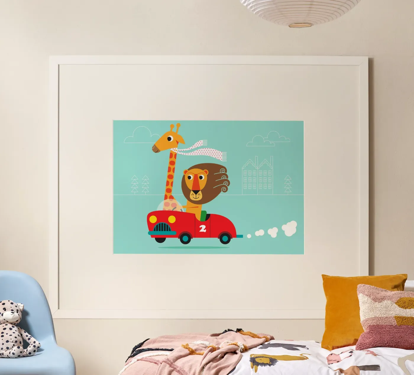 Leone e giraffa poster da Looks n Brains