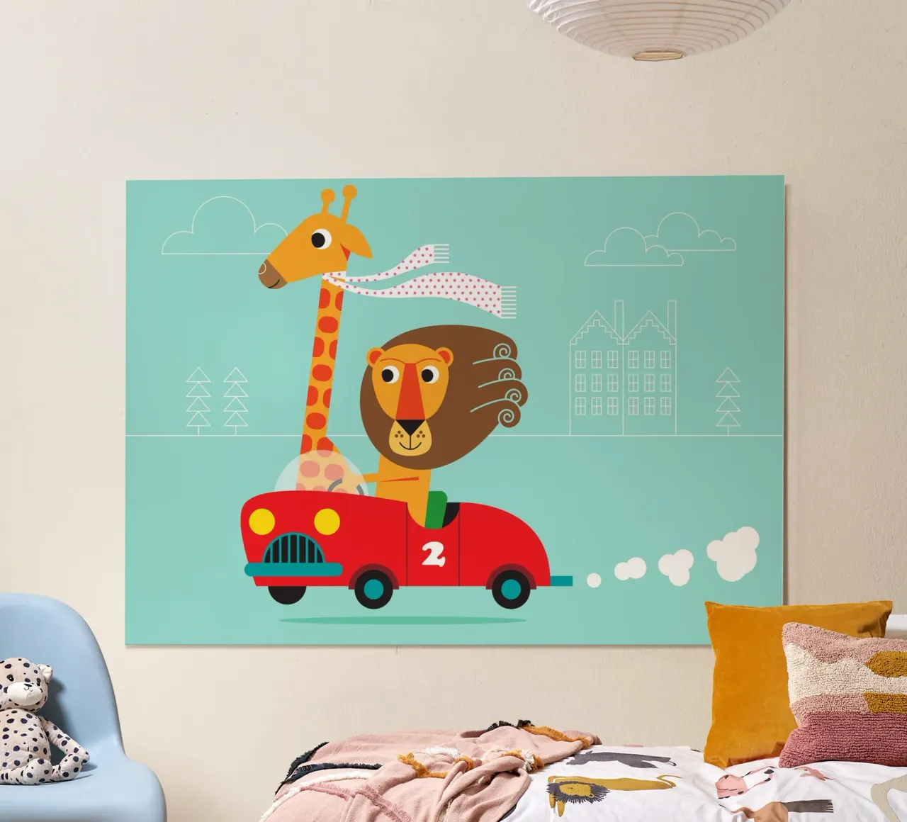 Leone e giraffa poster da Looks n Brains