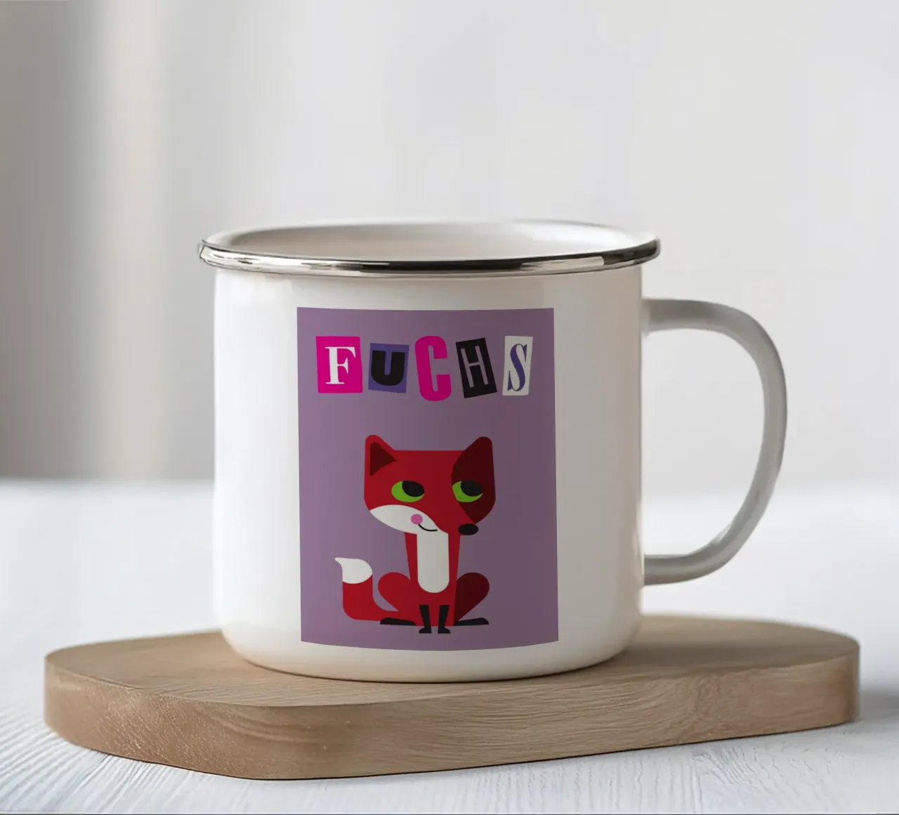 Fox 01 emaille mok van Looks n Brains