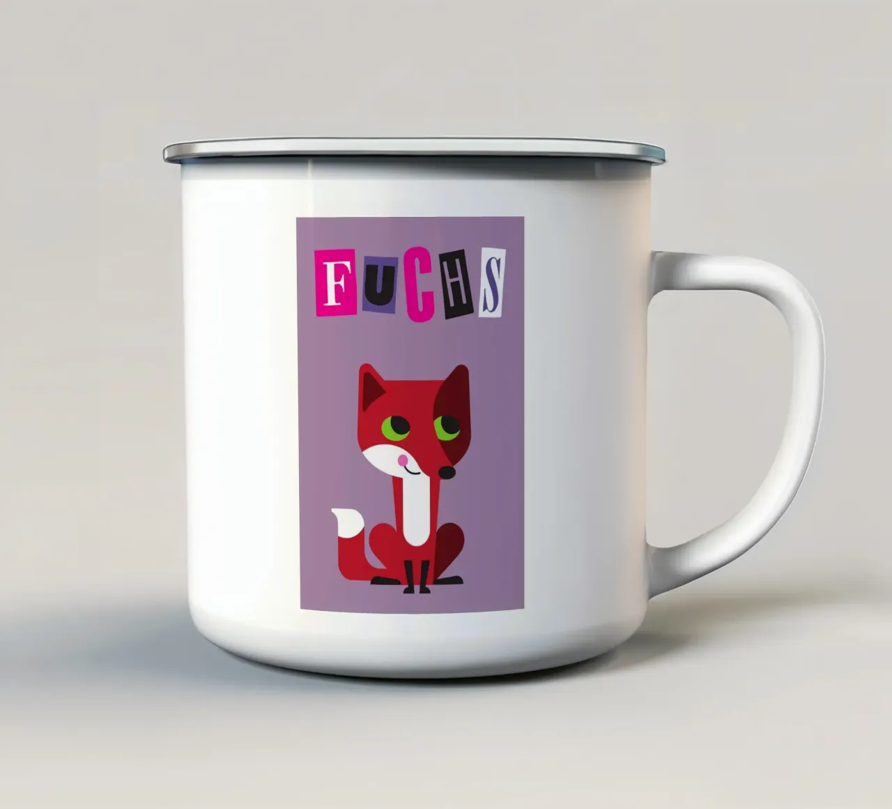 Fox 01 emaille mok van Looks n Brains