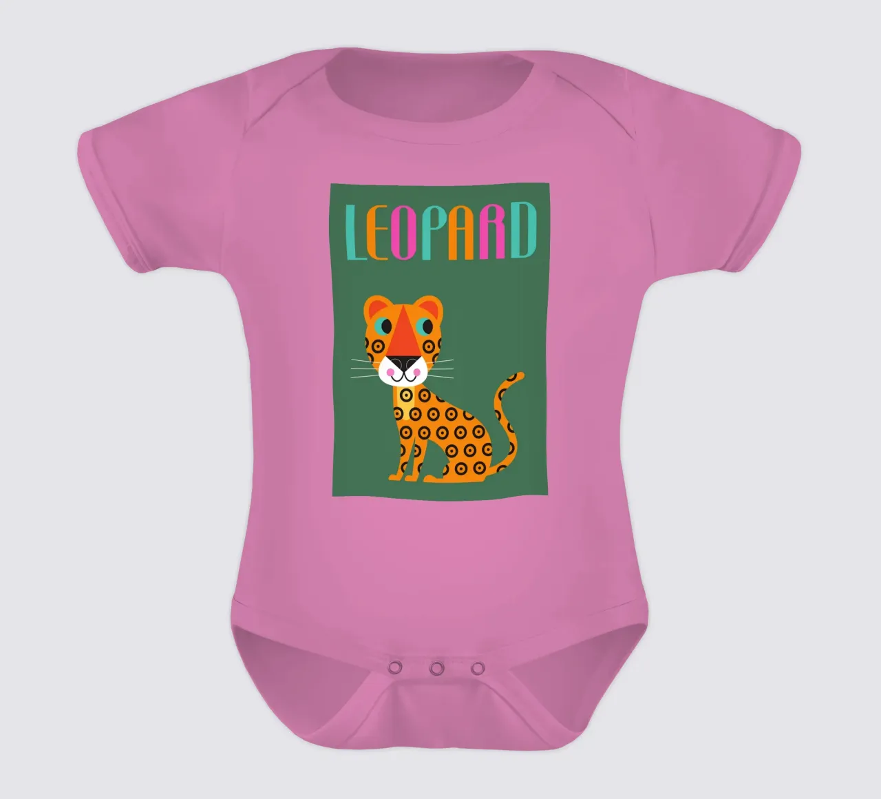 Leopard Kurzarm Babybody von Looks n Brains
