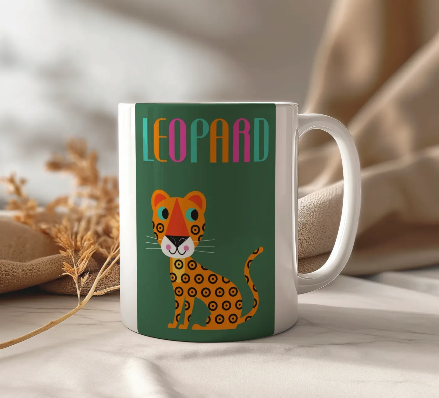 Luipaard keramische mok van Looks n Brains