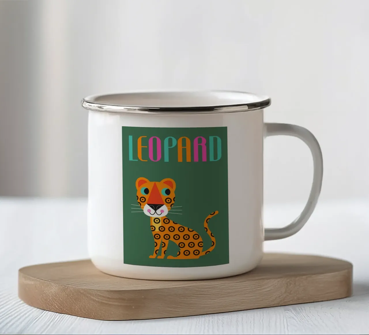 Leopardo tazza in smalto da Looks n Brains