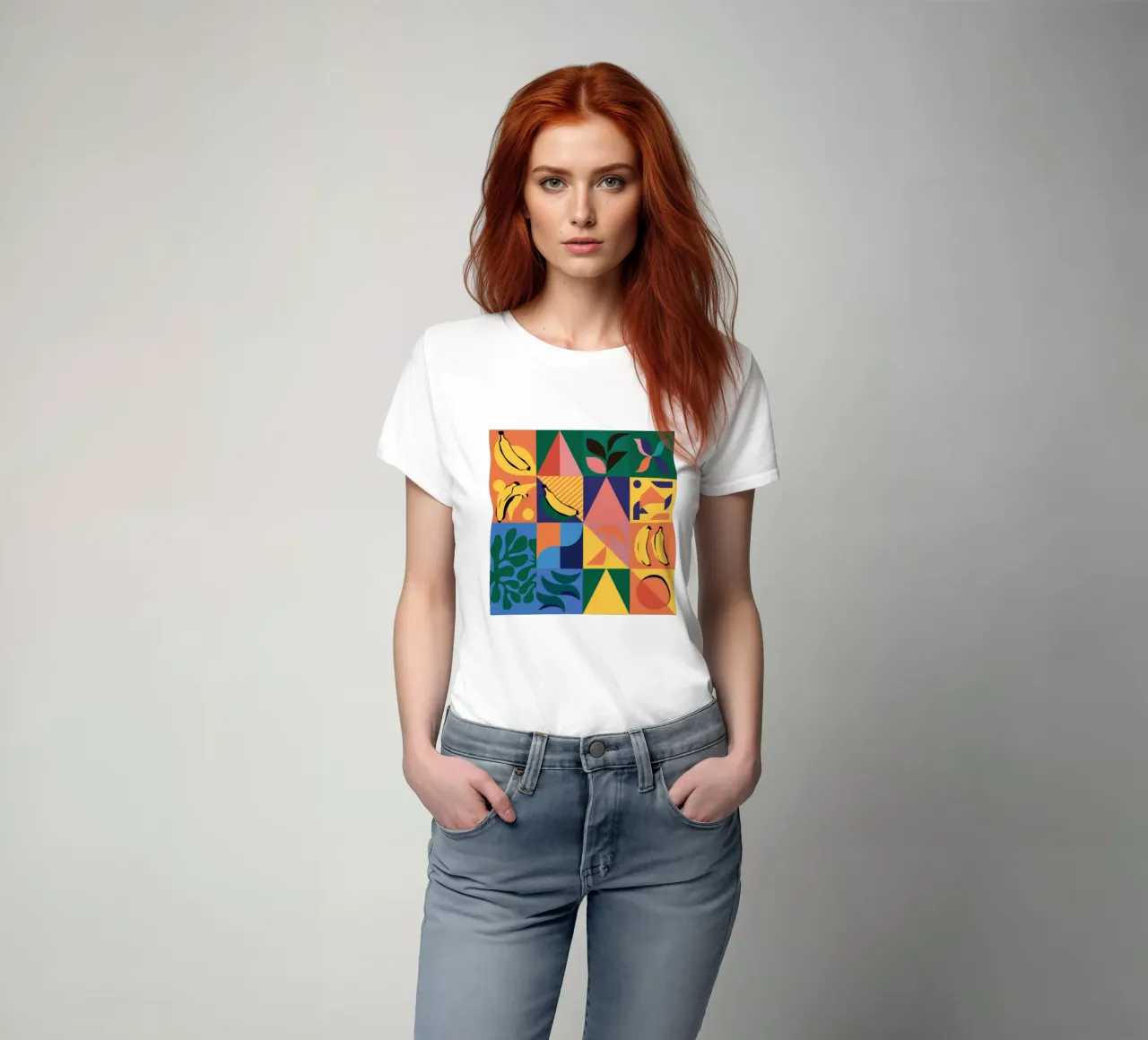 Patchwork geometrico tropicale t-shirt da Sun Riser
