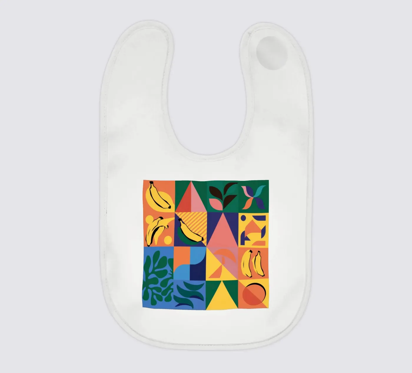 Tropisch geometrisch patchwork baby slabbetje van Sun Riser