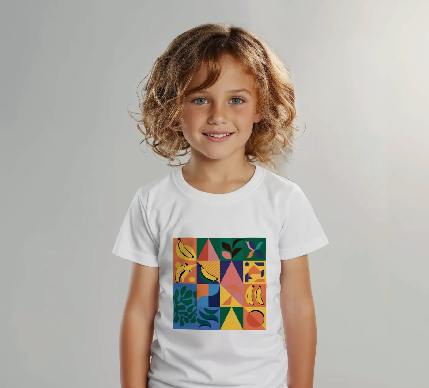 Tropisch geometrisch patchwork kinder t-shirt van Sun Riser