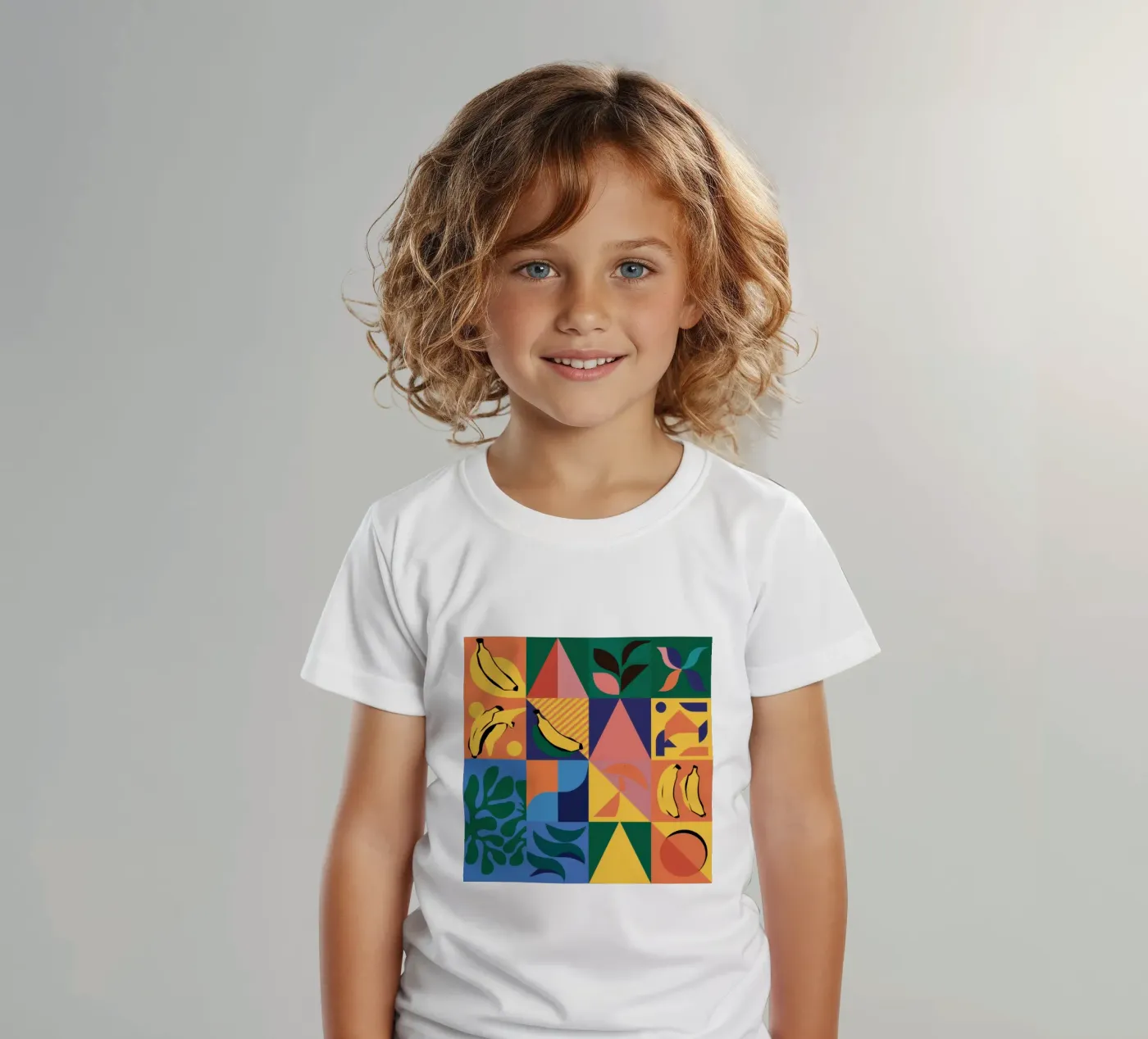 Tropisch geometrisch patchwork kinder t-shirt van Sun Riser