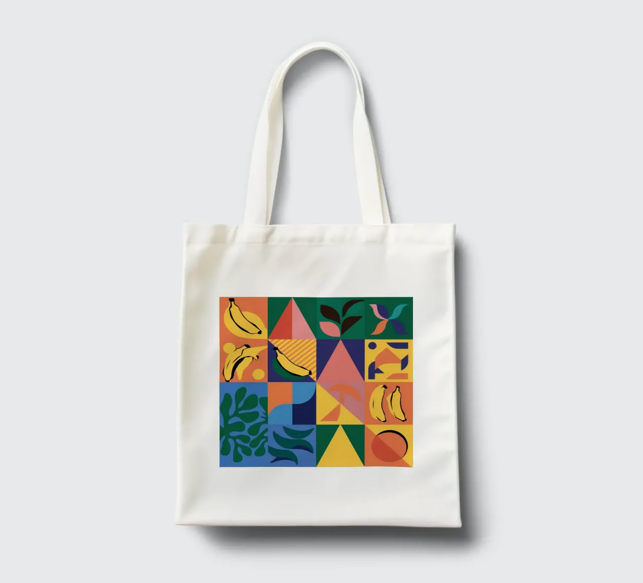Patchwork geometrico tropicale borsa in juta da Sun Riser