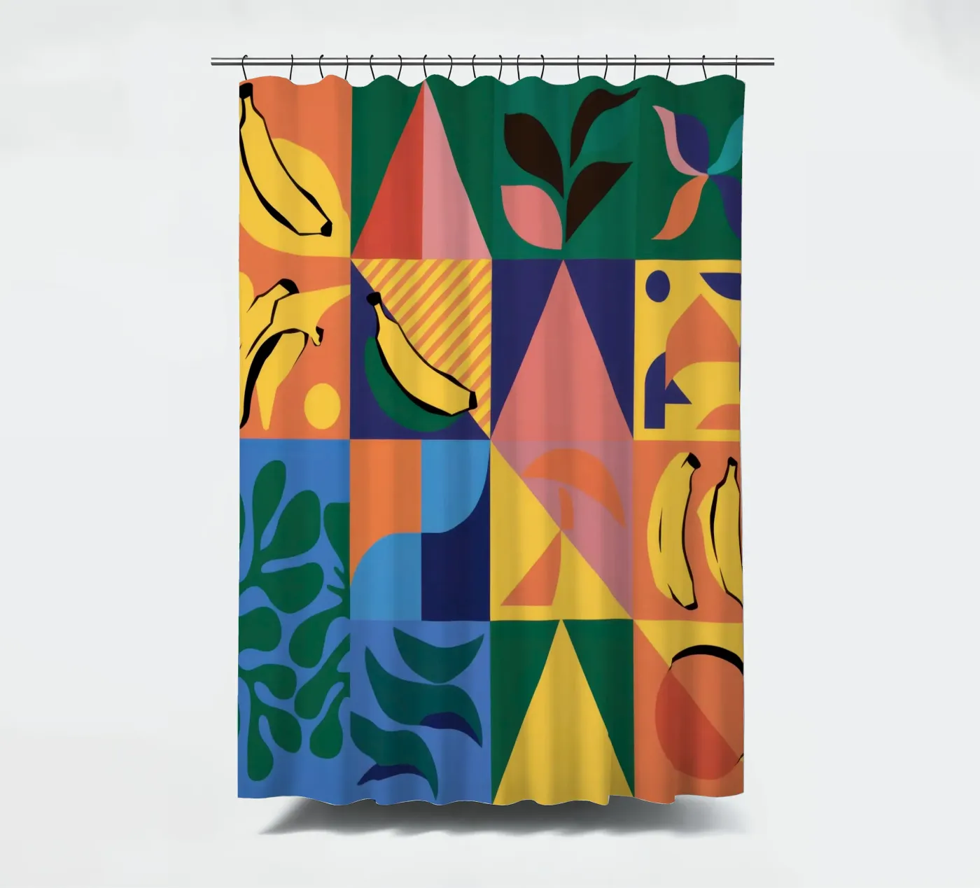 Tropical Geometric Patchwork tenda da doccia da Sun Riser