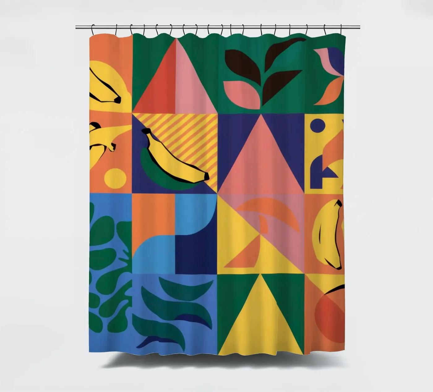Tropical Geometric Patchwork tenda da doccia da Sun Riser