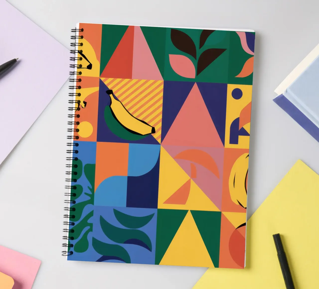 Patchwork geometrico tropicale diario ad anelli da Sun Riser