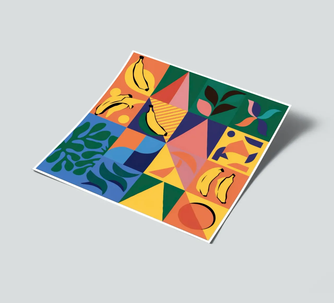 Patchwork geometrico tropicale foglio adesivo da Sun Riser