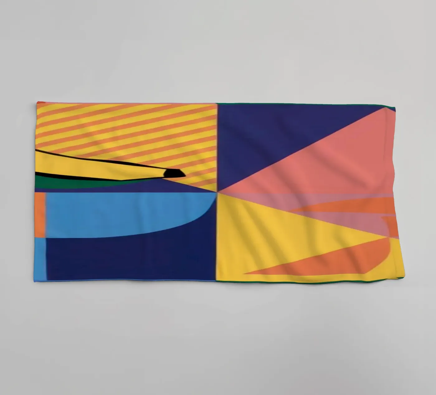 Tropical Geometric Patchwork towel by Sun Riser