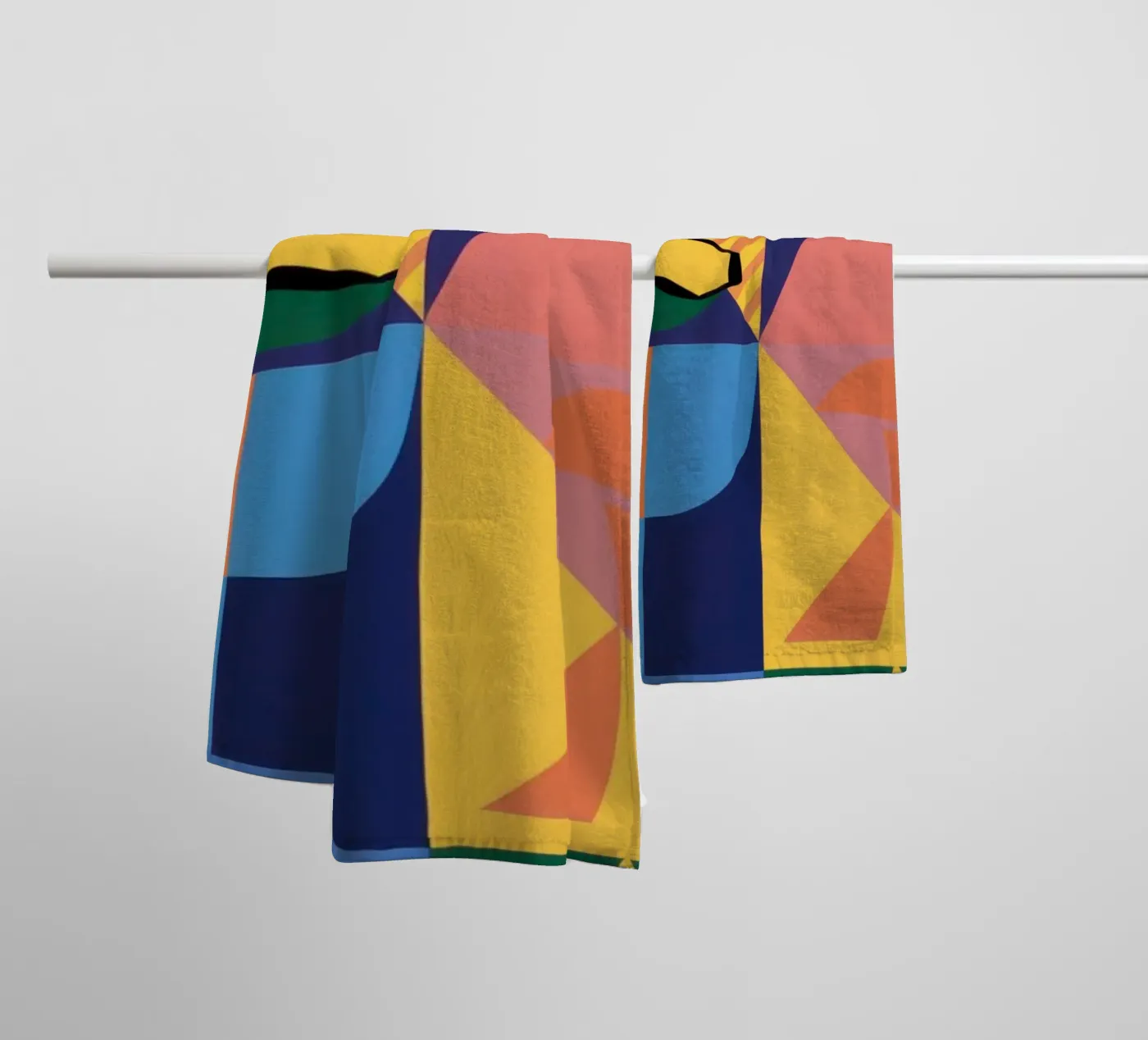 Tropical Geometric Patchwork towel by Sun Riser