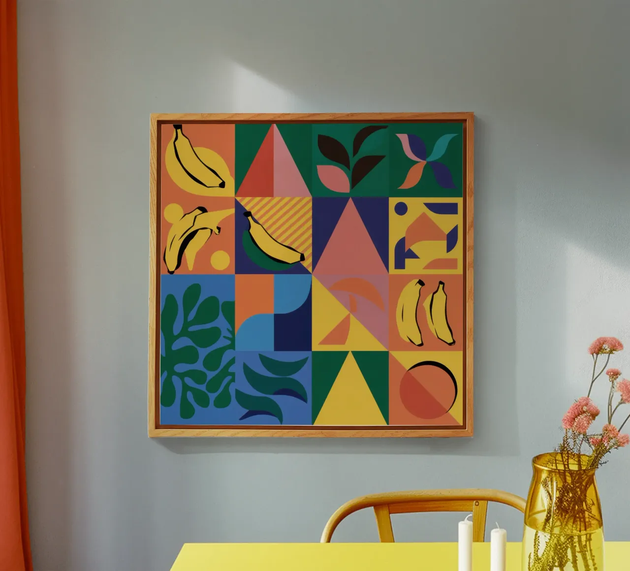 Patchwork geometrico tropicale plexiglass da Sun Riser