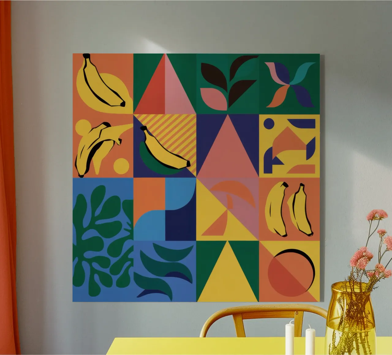 Patchwork geometrico tropicale plexiglass da Sun Riser