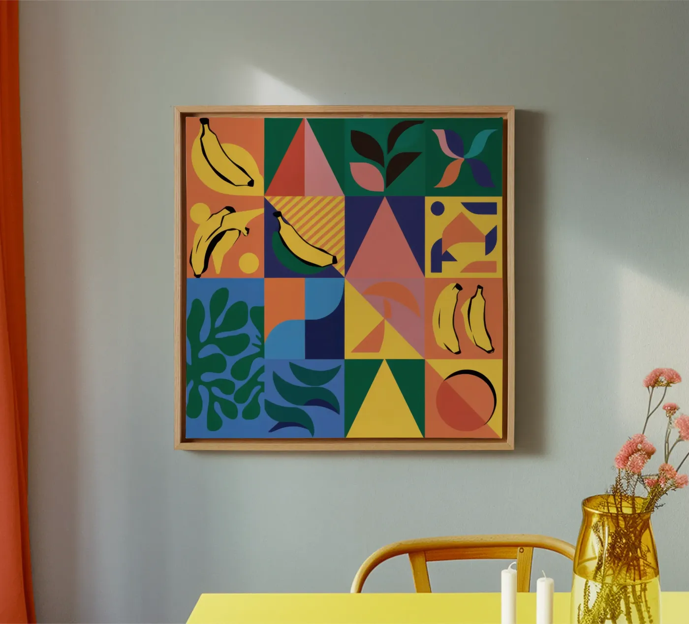 Tropical Geometric Patchwork tela da Sun Riser