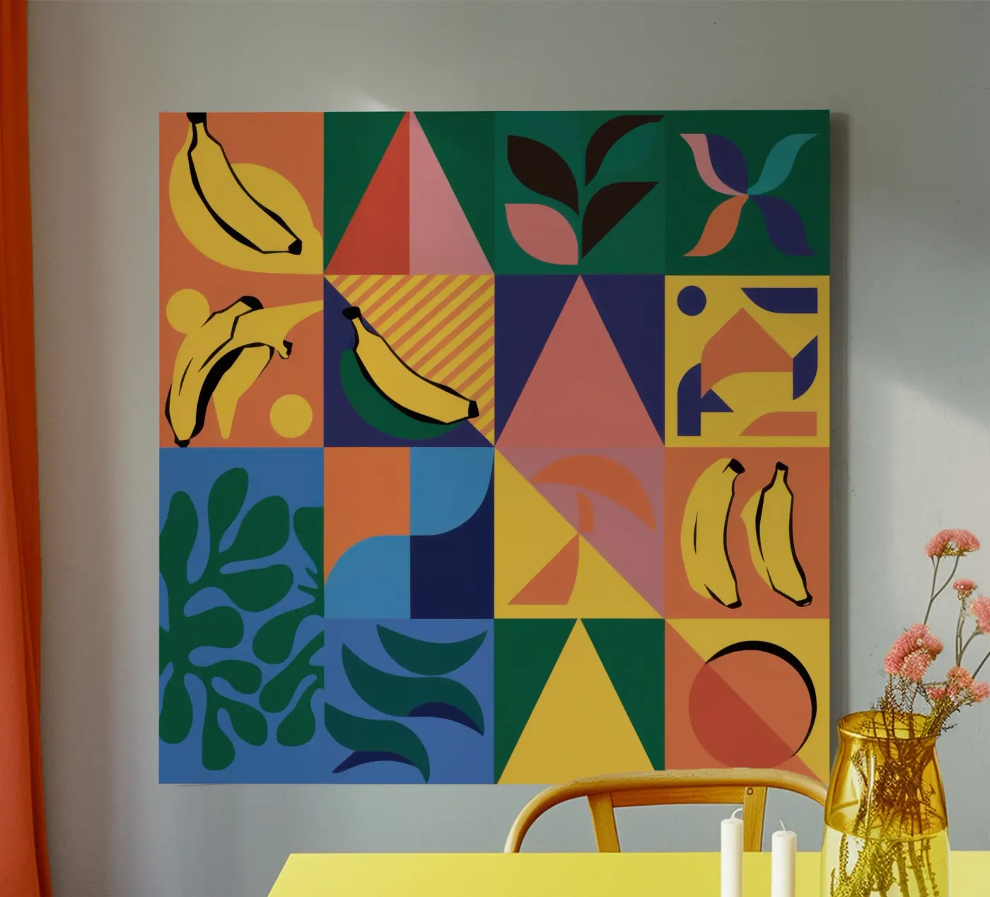 Tropical Geometric Patchwork tela da Sun Riser