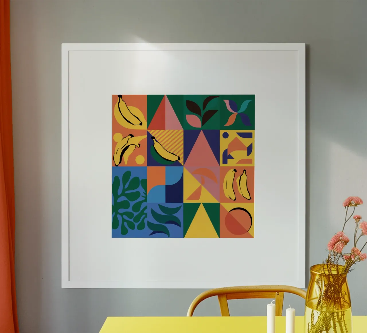 Patchwork geometrico tropicale carta hahnemühle da Sun Riser