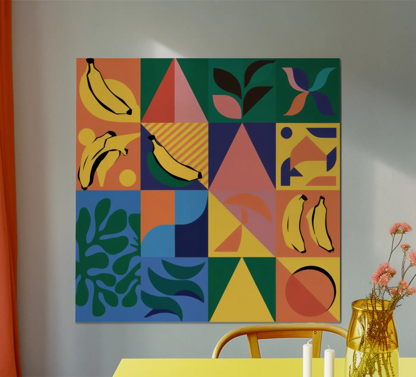 Tropical Geometric Patchwork poster de Sun Riser